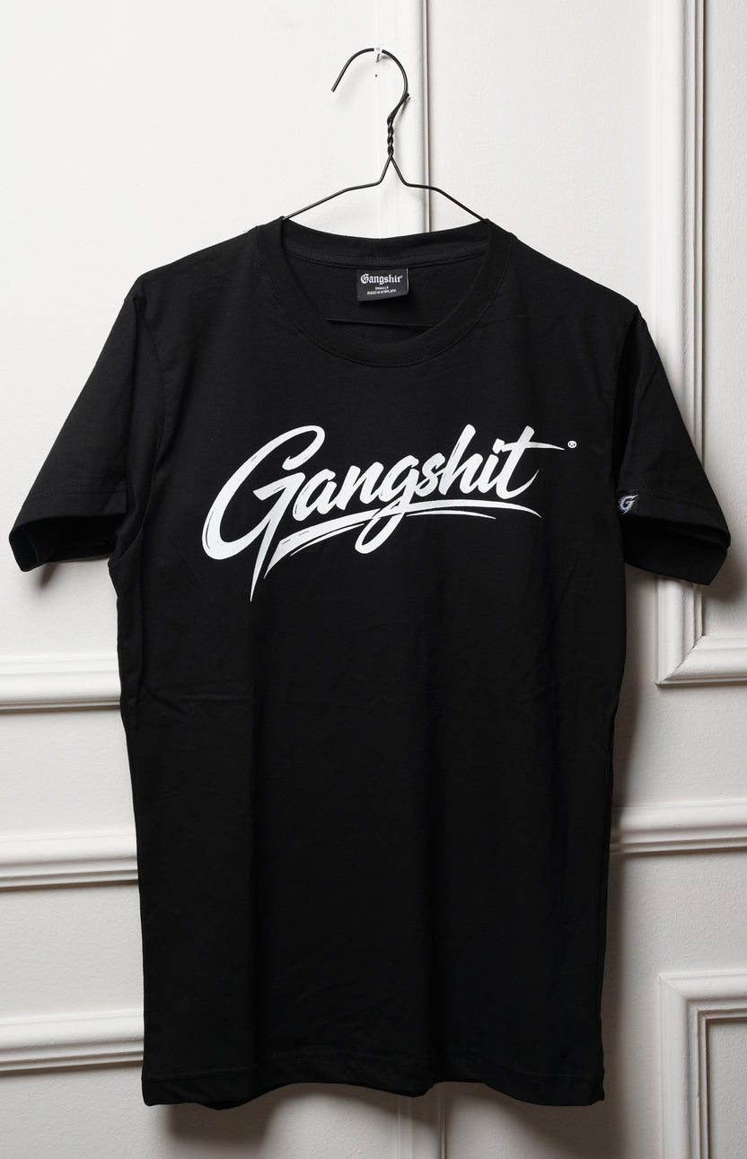 Gangshit Script T-Shirt – Black