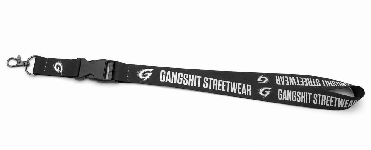 Gangshit Streetline Key Lanyard – Black