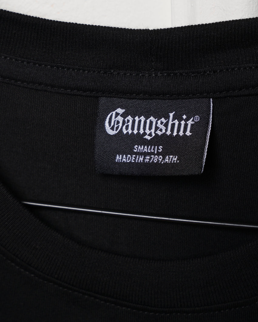Gangshit Script T-Shirt – Black